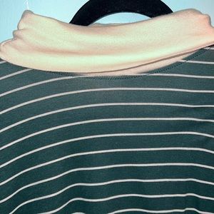 Urban outfitters, green and cream striped turtleneck , size medium